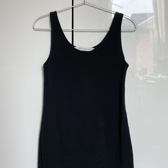 Tight-Fit Black Knit Tank Dress - Picture 3 of 5